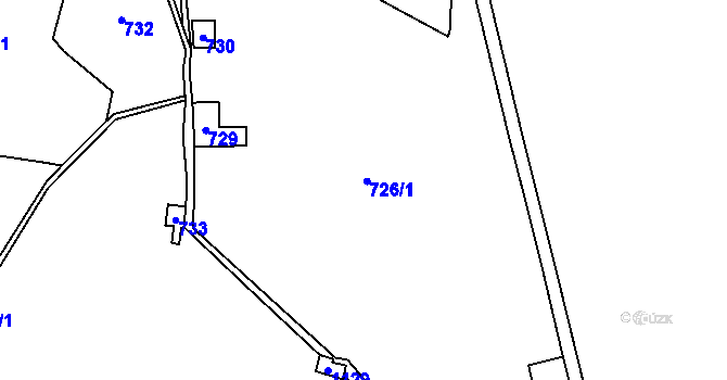 Parcela st. 726 v KÚ České Žleby, Katastrální mapa