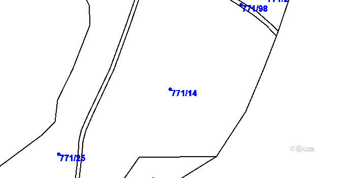 Parcela st. 771/14 v KÚ České Žleby, Katastrální mapa