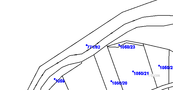 Parcela st. 771/92 v KÚ České Žleby, Katastrální mapa