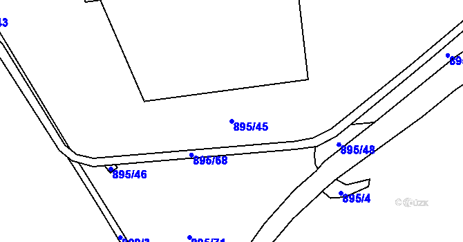Parcela st. 895/45 v KÚ České Žleby, Katastrální mapa