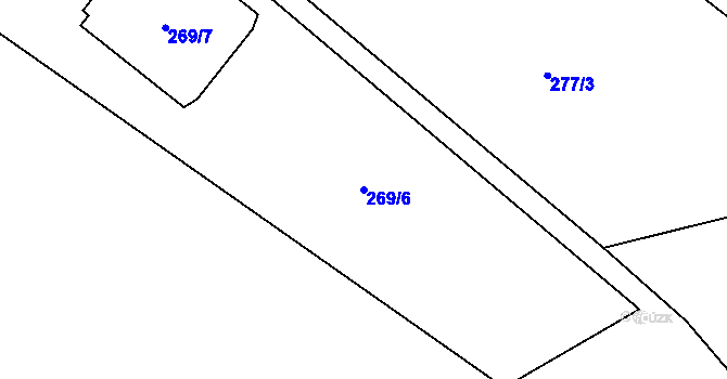 Parcela st. 269/6 v KÚ České Žleby, Katastrální mapa