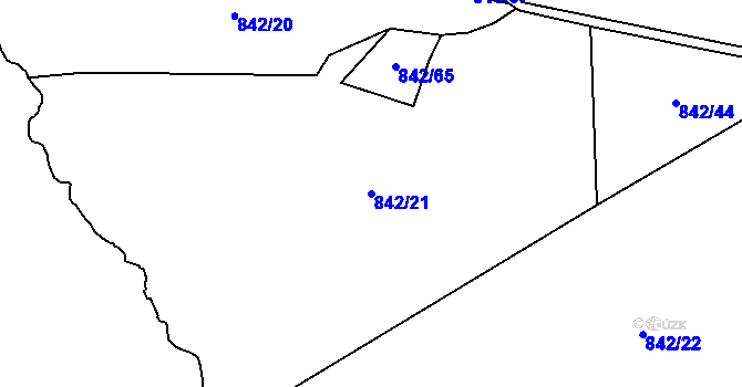 Parcela st. 842/21 v KÚ Stožec, Katastrální mapa