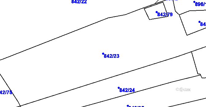 Parcela st. 842/23 v KÚ Stožec, Katastrální mapa