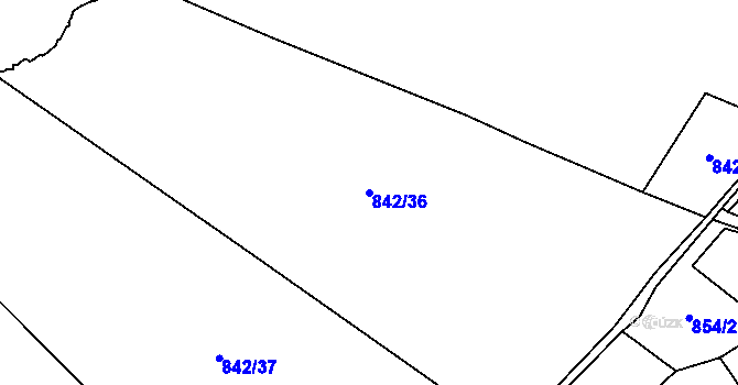 Parcela st. 842/36 v KÚ Stožec, Katastrální mapa