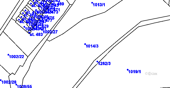 Parcela st. 1014/3 v KÚ Stožec, Katastrální mapa