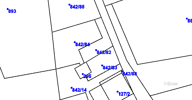 Parcela st. 842/82 v KÚ Stožec, Katastrální mapa
