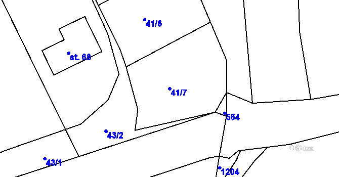 Parcela st. 41/7 v KÚ Křepice u Vodňan, Katastrální mapa