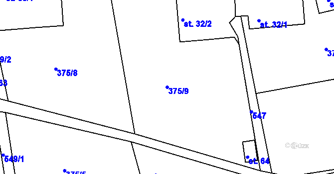 Parcela st. 375/9 v KÚ Křepice u Vodňan, Katastrální mapa