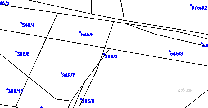 Parcela st. 388/3 v KÚ Křepice u Vodňan, Katastrální mapa