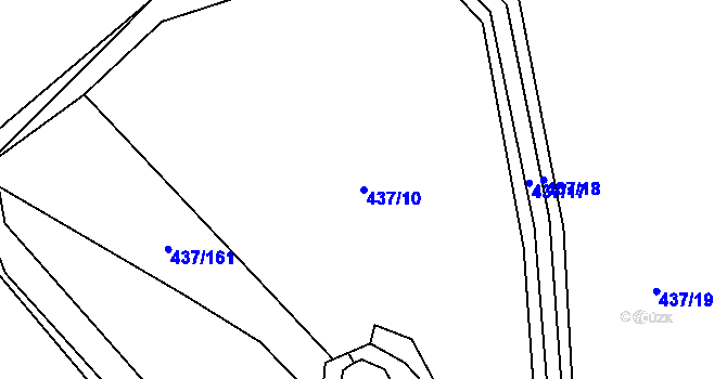 Parcela st. 437/10 v KÚ Křepice u Vodňan, Katastrální mapa