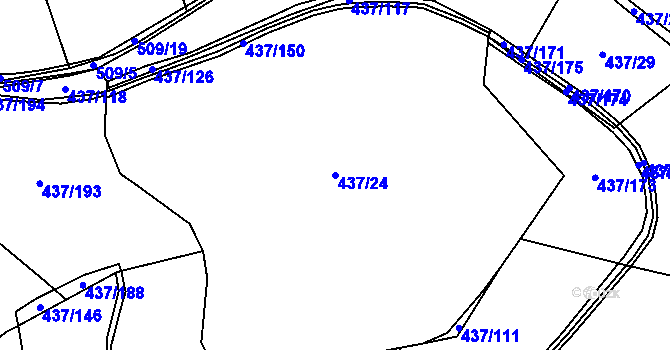 Parcela st. 437/24 v KÚ Křepice u Vodňan, Katastrální mapa