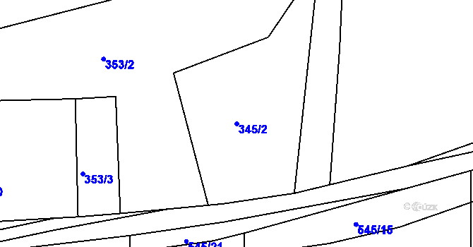 Parcela st. 345/2 v KÚ Křepice u Vodňan, Katastrální mapa