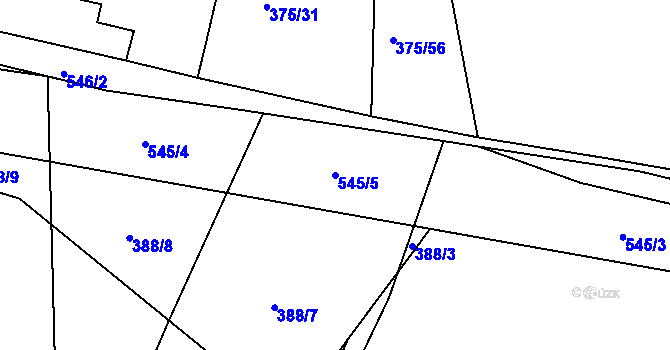 Parcela st. 545/5 v KÚ Křepice u Vodňan, Katastrální mapa