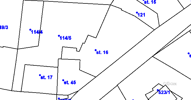 Parcela st. 16 v KÚ Stožice, Katastrální mapa