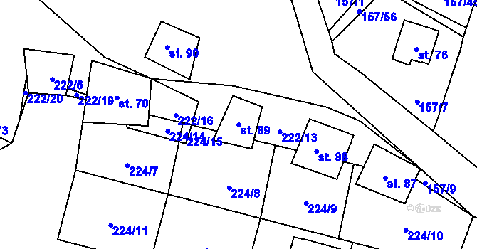 Parcela st. 89 v KÚ Stožice, Katastrální mapa