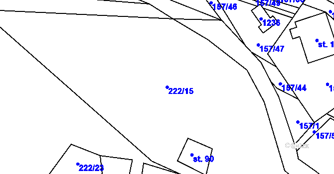 Parcela st. 222/15 v KÚ Stožice, Katastrální mapa