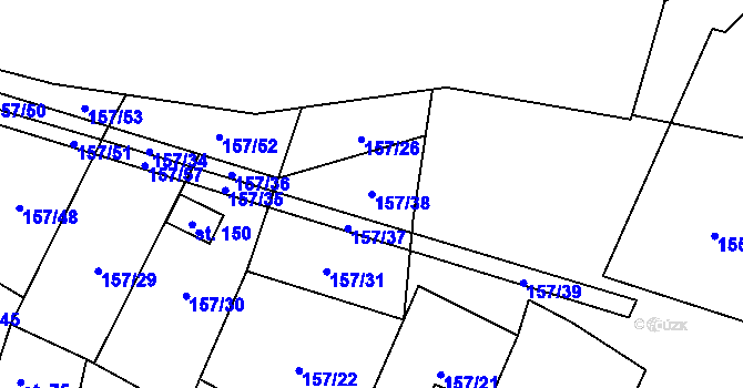 Parcela st. 157/38 v KÚ Stožice, Katastrální mapa