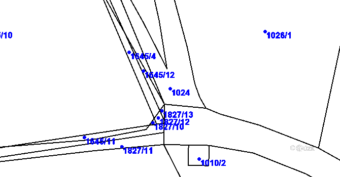 Parcela st. 1024 v KÚ Stožice, Katastrální mapa