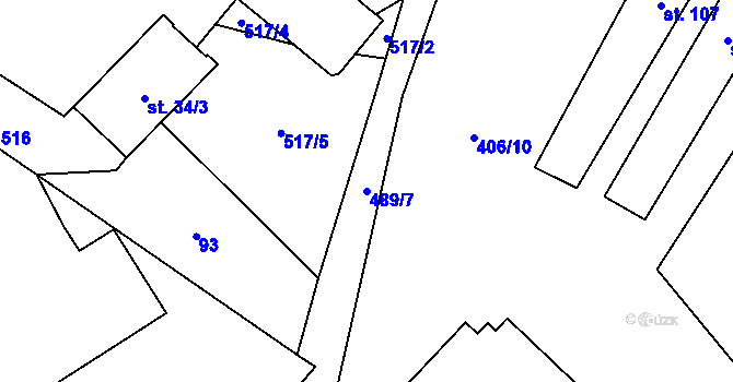 Parcela st. 489/7 v KÚ Stožice, Katastrální mapa