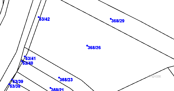Parcela st. 368/26 v KÚ Strabenice, Katastrální mapa