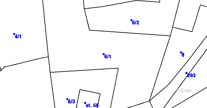 Parcela st. 6/1 v KÚ Klenice, Katastrální mapa