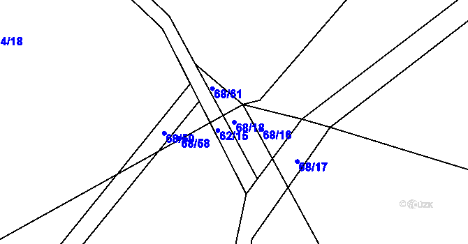Parcela st. 68/18 v KÚ Klenice, Katastrální mapa