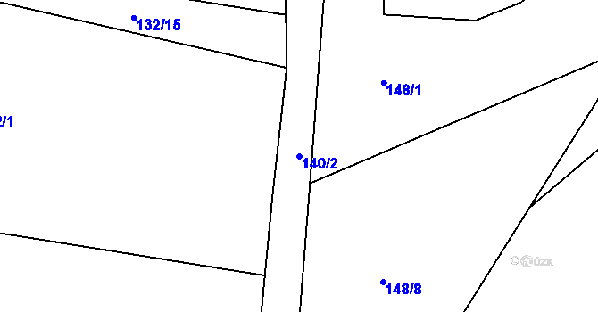 Parcela st. 140/2 v KÚ Klenice, Katastrální mapa