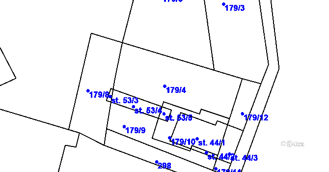 Parcela st. 179/4 v KÚ Klenice, Katastrální mapa