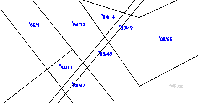 Parcela st. 68/48 v KÚ Klenice, Katastrální mapa