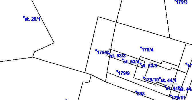 Parcela st. 179/8 v KÚ Klenice, Katastrální mapa