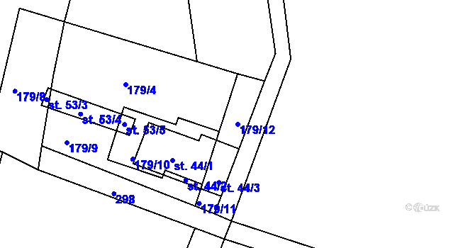 Parcela st. 179/12 v KÚ Klenice, Katastrální mapa