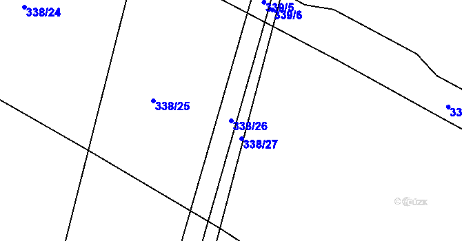 Parcela st. 338/26 v KÚ Klenice, Katastrální mapa