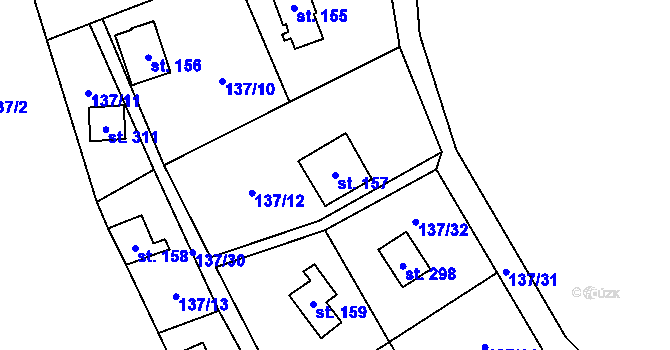 Parcela st. 157 v KÚ Stradonice u Nižboru, Katastrální mapa