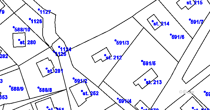 Parcela st. 212 v KÚ Stradonice u Nižboru, Katastrální mapa