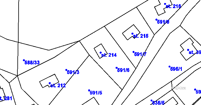 Parcela st. 214 v KÚ Stradonice u Nižboru, Katastrální mapa