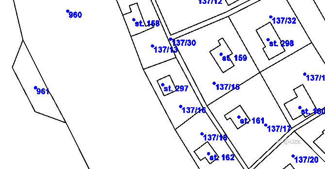 Parcela st. 297 v KÚ Stradonice u Nižboru, Katastrální mapa