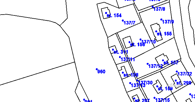 Parcela st. 137/2 v KÚ Stradonice u Nižboru, Katastrální mapa
