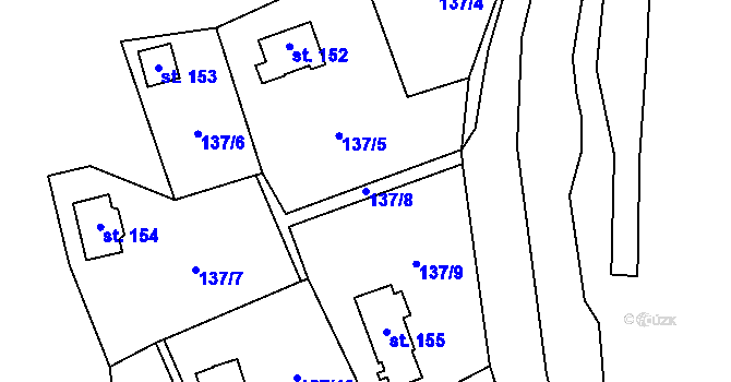 Parcela st. 137/8 v KÚ Stradonice u Nižboru, Katastrální mapa