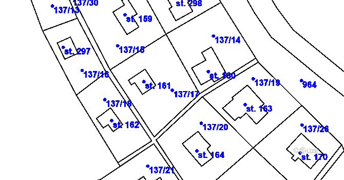 Parcela st. 137/17 v KÚ Stradonice u Nižboru, Katastrální mapa