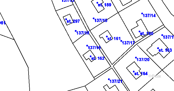 Parcela st. 137/18 v KÚ Stradonice u Nižboru, Katastrální mapa