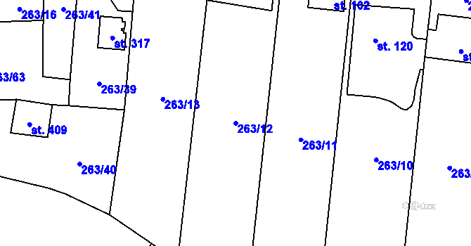Parcela st. 263/12 v KÚ Stradonice u Nižboru, Katastrální mapa