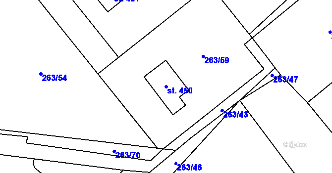 Parcela st. 450 v KÚ Stradonice u Nižboru, Katastrální mapa