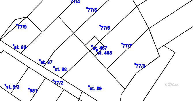 Parcela st. 468 v KÚ Stradonice u Nižboru, Katastrální mapa