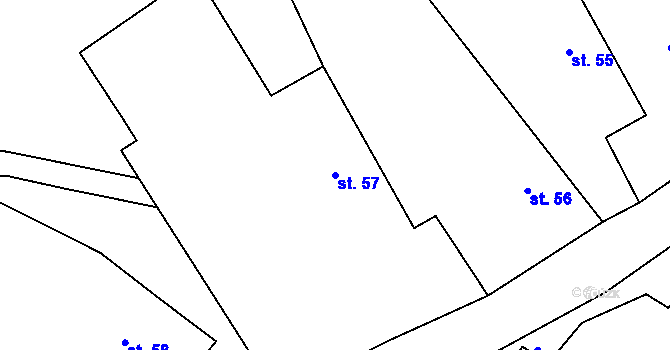 Parcela st. 57 v KÚ Stradouň, Katastrální mapa