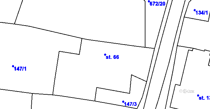 Parcela st. 66 v KÚ Stradouň, Katastrální mapa