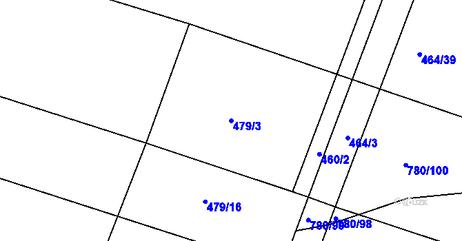 Parcela st. 479/3 v KÚ Stradouň, Katastrální mapa