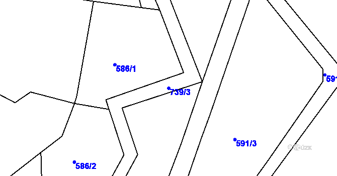 Parcela st. 739/3 v KÚ Stradouň, Katastrální mapa