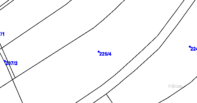 Parcela st. 225/4 v KÚ Stradouň, Katastrální mapa