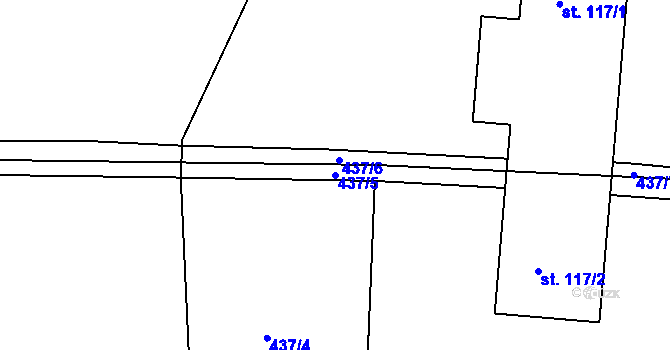 Parcela st. 437/5 v KÚ Stradouň, Katastrální mapa