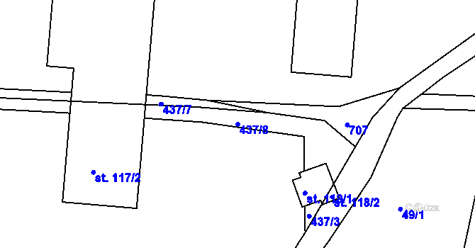 Parcela st. 437/8 v KÚ Stradouň, Katastrální mapa